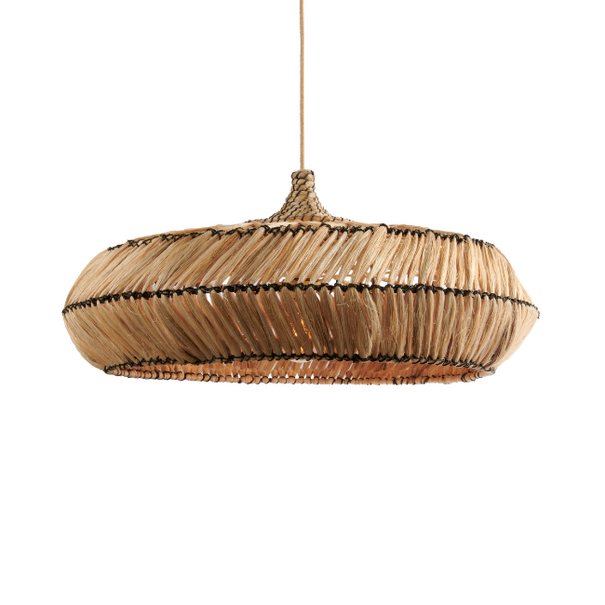 GOOD & MOJO Bohemian gevlochten hanglamp Rinjani naturel Ø70 cm L