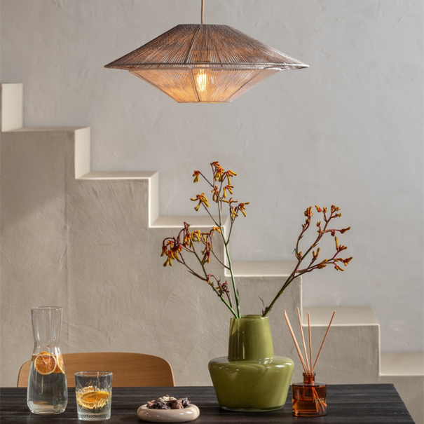 GOOD & MOJO Ibiza hanglamp Lumbini grijs touw Ø50 cm S
