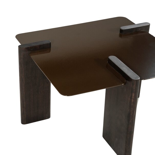By-Boo Retro vintage bijzettafel Voro small mangohout