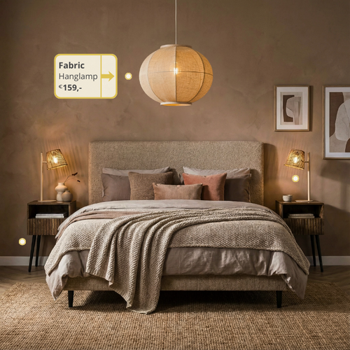 Shop the look Soft Sand slaapkamer set met lampen en nachtkastjes