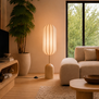 Retro vintage vloerlamp Cocoon 1-lichts naturel