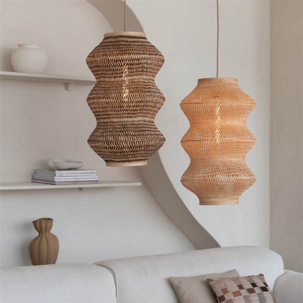GOOD & MOJO Ibiza stijl hanglamp Barbados 1-lichts naturel bruin