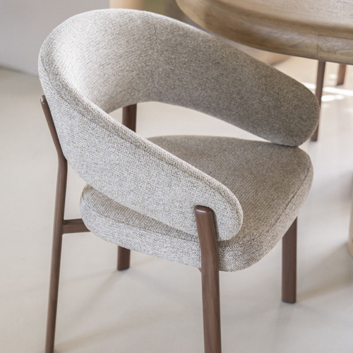 Japandi eetkamerstoel Sedia brown met armleuning