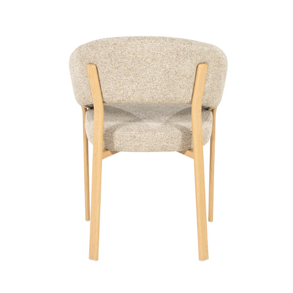 By-Boo Scandinavische eetkamerstoel Sedia natural met armleuning