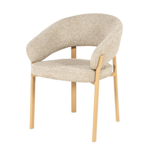 Scandinavische eetkamerstoel Sedia natural met armleuning