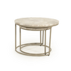 By-Boo By-Boo Salontafel Alvar beige marmer set van 2