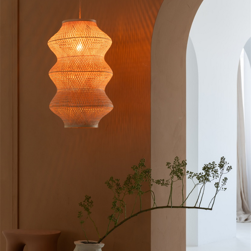 Ibiza stijl hanglamp Barbados 1-lichts naturel