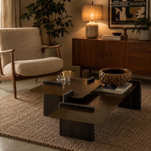 Retro vintage salontafel Voro mangohout