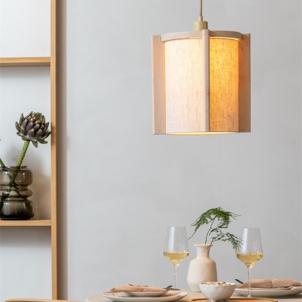 GOOD & MOJO Scandinavische hanglamp Corsica naturel hout