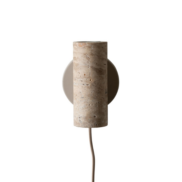 it's about RoMi Moderne Japandi wandlamp Tivoli 2-lichts travertin zand