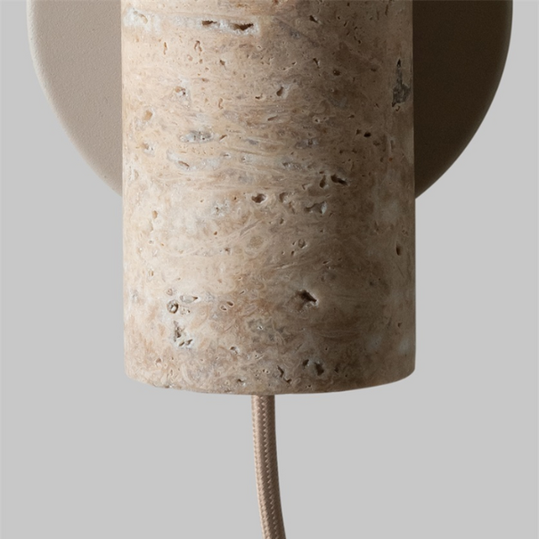 it's about RoMi Moderne Japandi wandlamp Tivoli 2-lichts travertin zand