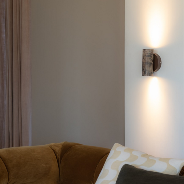 it's about RoMi Modern retro wandlamp Tivoli 2-lichts travertin bruin