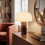 Retro vintage tafellamp Barbara 2-lichts marmer