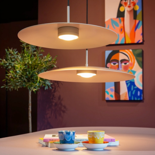Modern industriële hanglamp Sanne 1-lichts zand dim to warm Ø40 cm