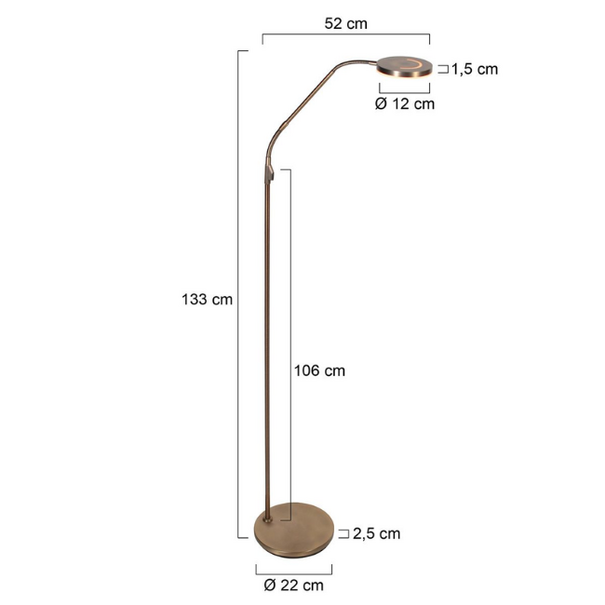 Steinhauer Modern klassieke leeslamp Soleil 2 1-lichts brons