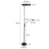 Steinhauer Moderne uplighter Soleil 2 met leeslamp zwart