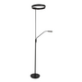 Moderne uplighter Soleil 2 met leeslamp zwart