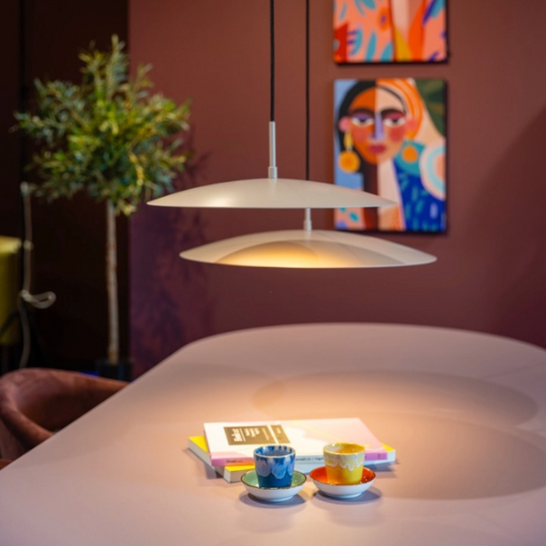 ETH Modern industriële hanglamp Sanne 1-lichts zand dim to warm Ø50 cm