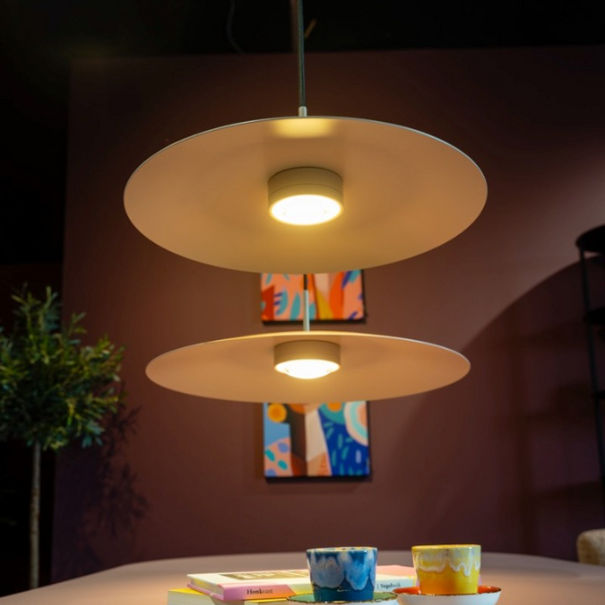 ETH Modern industriële hanglamp Sanne 1-lichts zand dim to warm Ø50 cm