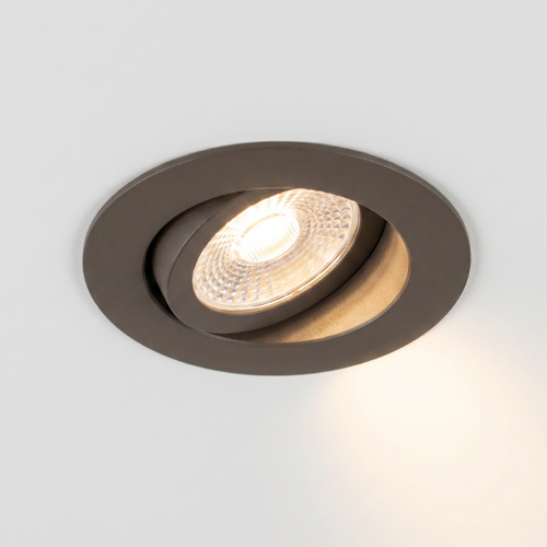 Modern industriële inbouwspot Ronin 1-lichts Anodic brown dim to warm IP44