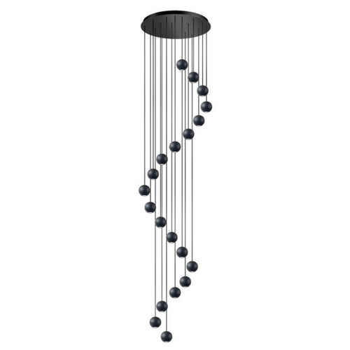 Design Hanglamp Grace Ø50 cm 20-Lichts getrapt zwart verstelbaar