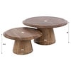 BelaLuz Moderne salontafel Lune set van 2 massief acaciahout bruin