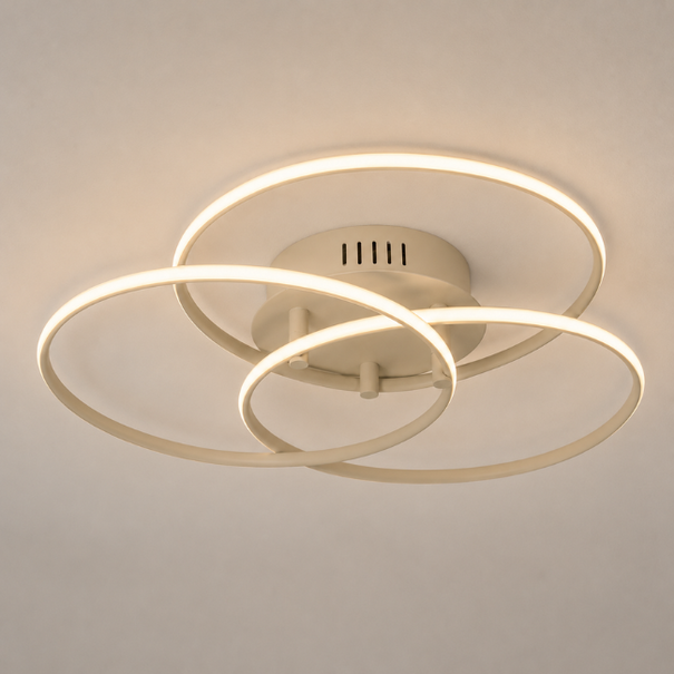 ETH Modern Scandinavische plafondlamp Jasmijn 3-standen memory Ø42 cm 24 watt zand