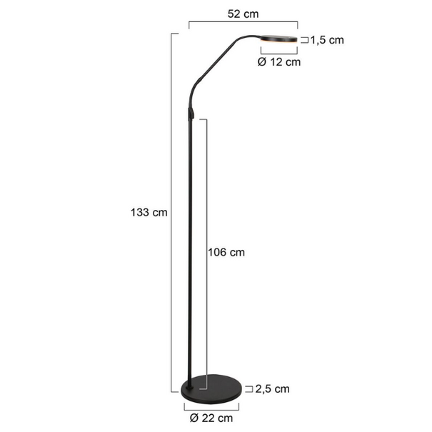 Steinhauer Moderne leeslamp Soleil 2 met afstandsbediening zwart