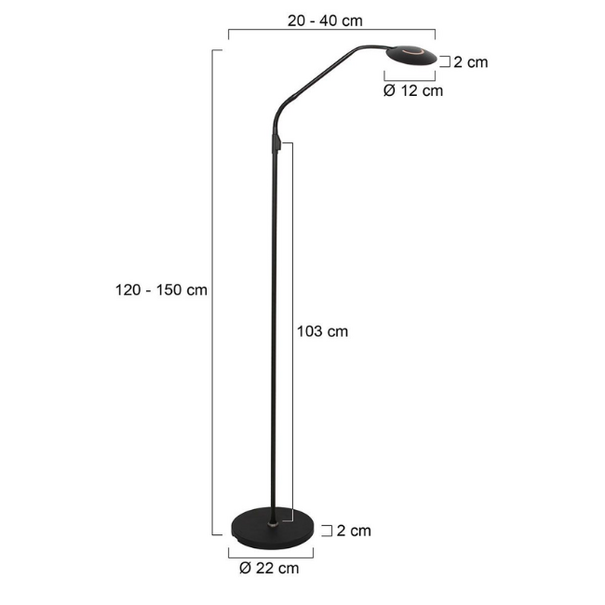 Steinhauer Moderne oplaadbare leeslamp Zenith 2 zwart met flexibele arm