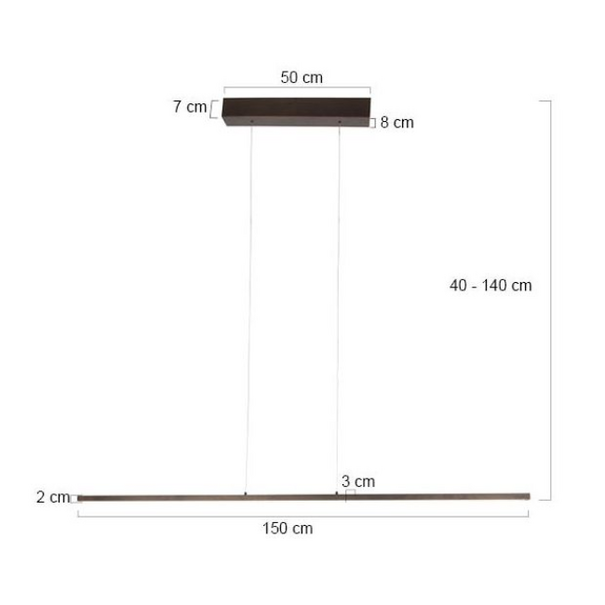 Steinhauer Moderne hanglamp Bande LED 150 cm cacao