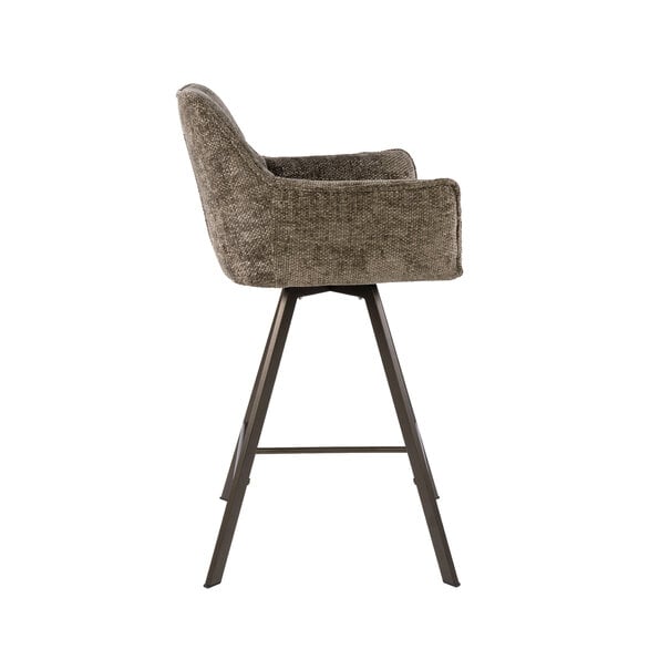 BelaLuz Moderne barstoel Axis draaibaar Hoven taupe brons
