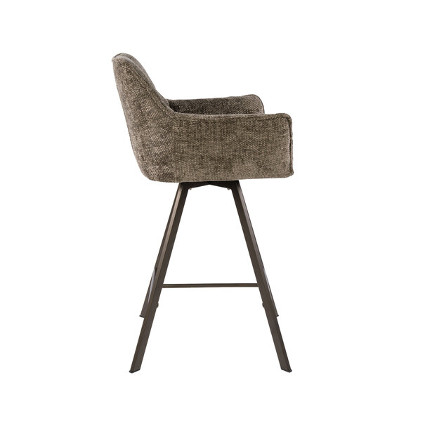 BelaLuz Moderne barstoel Turn draaibaar Hoven taupe brons