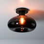 Modern industriële Plafondlamp Sorro 1-lichts Sienna brown