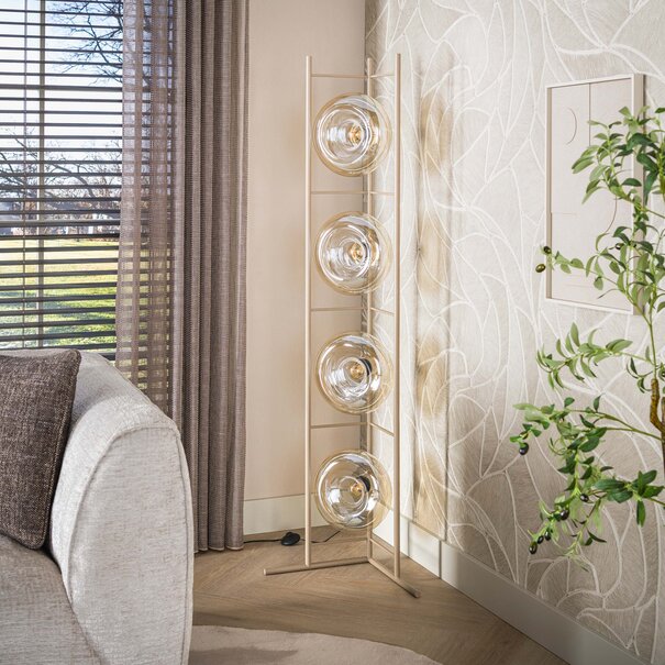 BelaLuz Moderne vloerlamp Sorro 4-lichts Beige