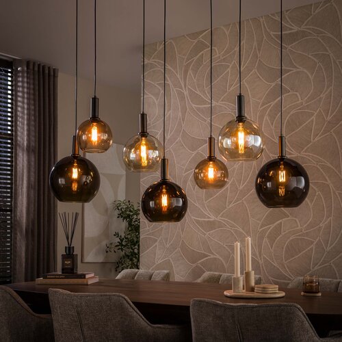 Moderne hanglamp Crema 7-lichts Sienna brown
