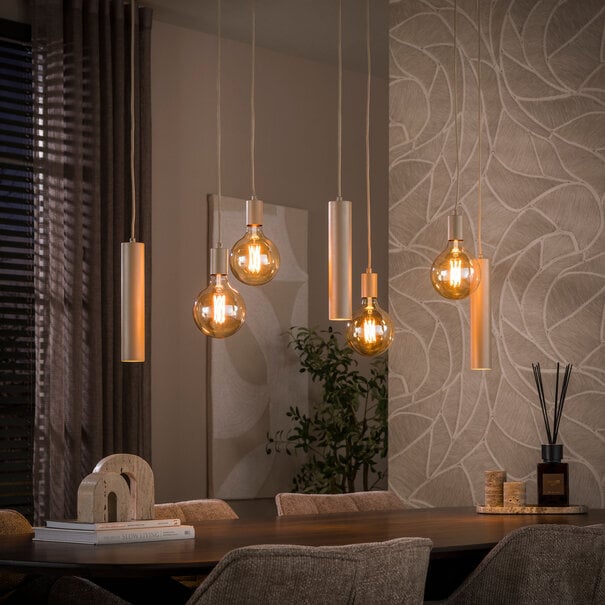 BelaLuz Moderne hanglamp Brisa 7-lichts beige