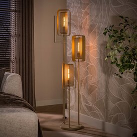 Vloerlamp Dune 3-lichts getrapt beige