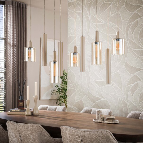 BelaLuz Moderne hanglamp Calore9-lichts beige