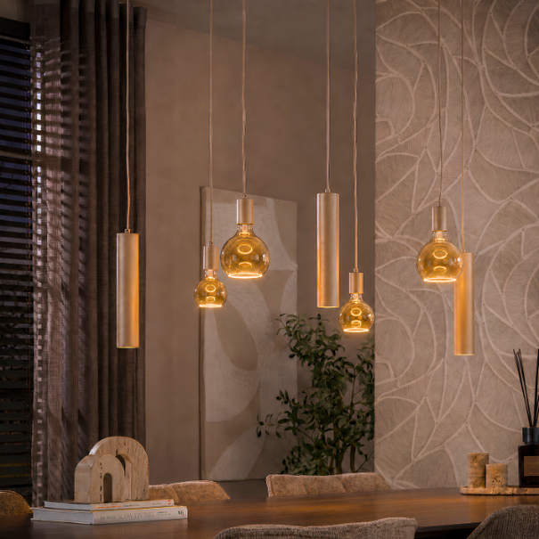 BelaLuz Moderne hanglamp Brisa 7-lichts beige