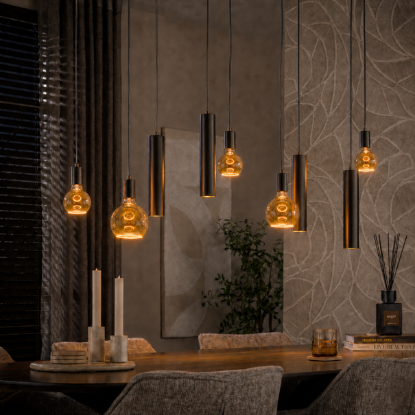 BelaLuz Modern industriële hanglamp Brisa 9-lichts Sienna brown