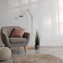 Moderne vloerlamp Zenith 2 brons zwenkarm met afstandsbediening