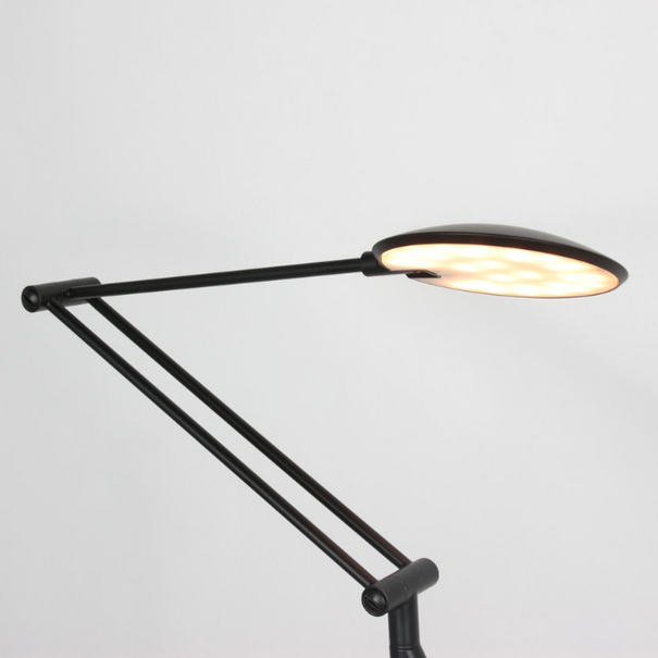 Steinhauer Moderne vloerlamp Zenith 2 zwart zwenkarm met afstandsbediening