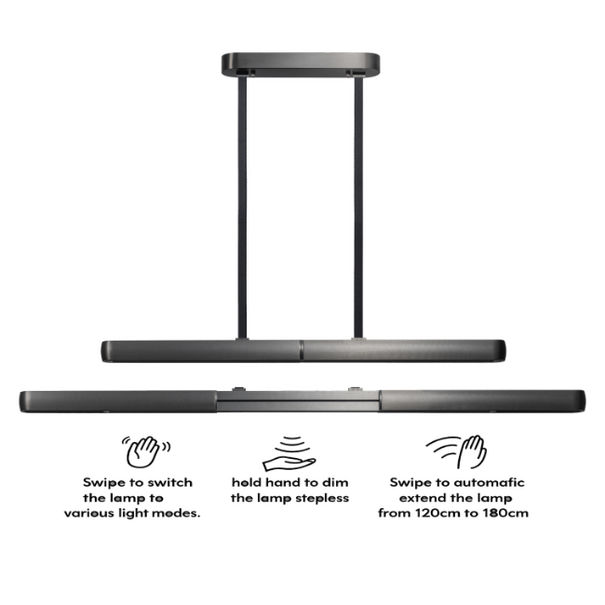 ETH Modern industriële uitschuifbare hanglamp Bella Gun metal met sensor