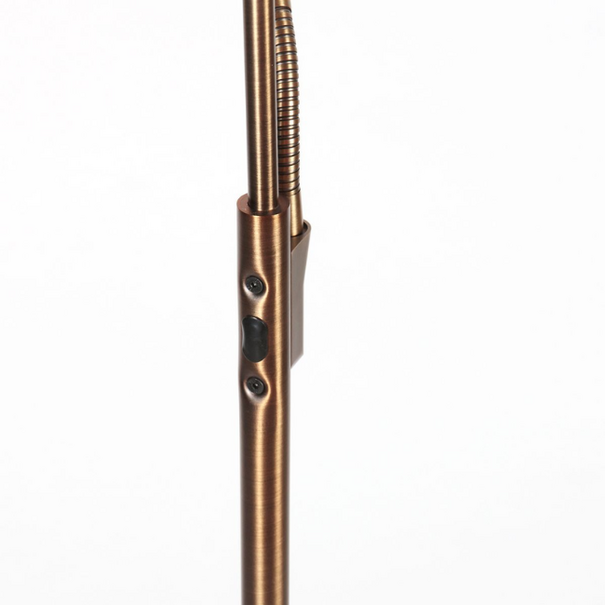 Steinhauer Modern industriële uplighter met leeslamp Soleil 2 brons
