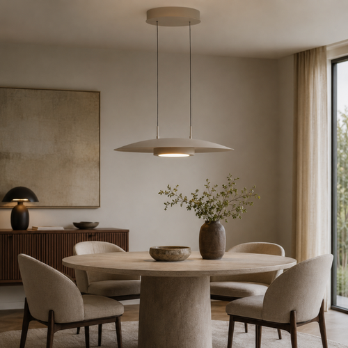 Moderne hanglamp Lastra crème Ø60 cm