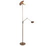 Moderne design uplighter met leeslamp Zenith 2 brons met dubbele reflector