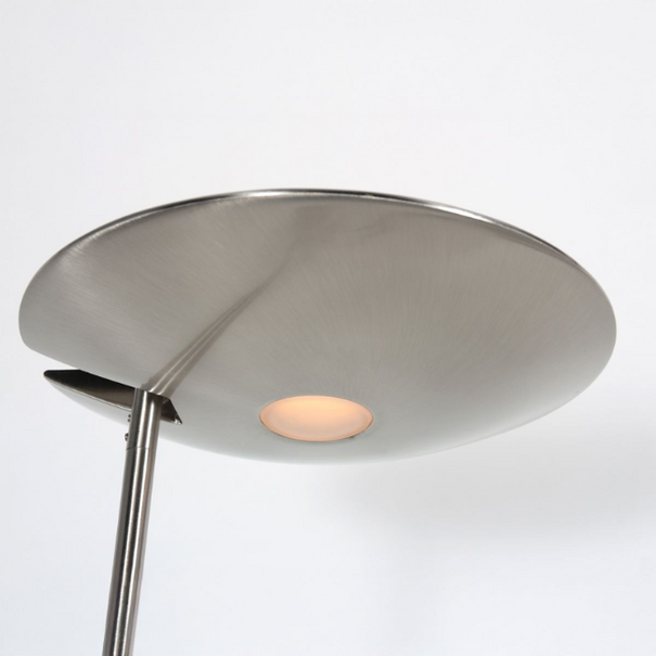 Steinhauer Moderne uplighter met leesarm Daphne 2 staal
