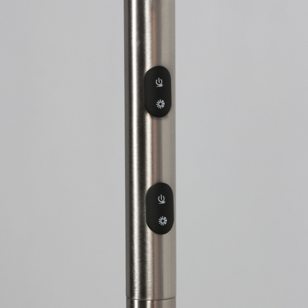 Steinhauer Moderne uplighter met leesarm Daphne 2 staal