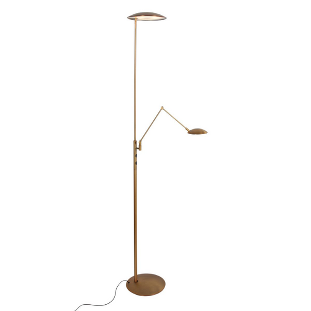 Steinhauer Moderne vloerlamp Daphne 2 brons uplight met leesarm