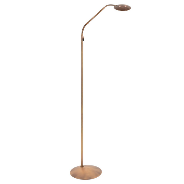 Steinhauer Moderne vloerlamp Zenith 2 brons met afstandsbediening